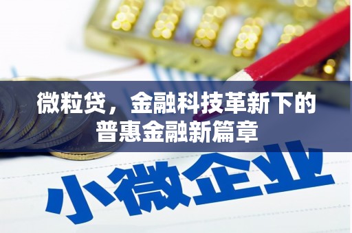 依兰微粒贷，金融科技革新下的普惠金融新篇章