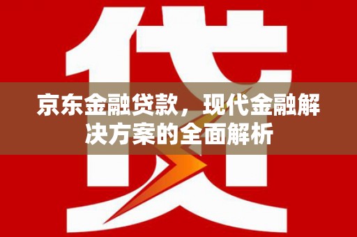 黔西京东金融贷款，现代金融解决方案的全面解析