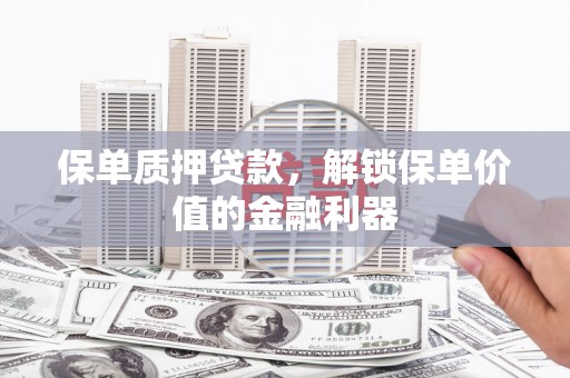 苑里保单质押贷款，解锁保单价值的金融利器