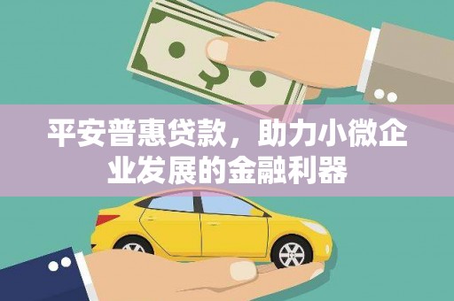 新疆平安普惠贷款，助力小微企业发展的金融利器